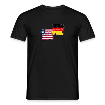 Libéria Allemagne Drapeau Libériens allemands - T-shirt homme - noir - Devant - AI Model Male 178 light (178cm)