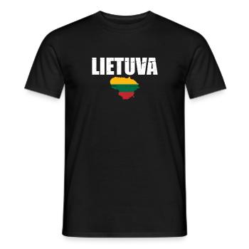 Lietuva Vintage Map Lithuania Lithuanian Flag - Men's T-Shirt - black - Front - AI Model Male 178 light (178cm)
