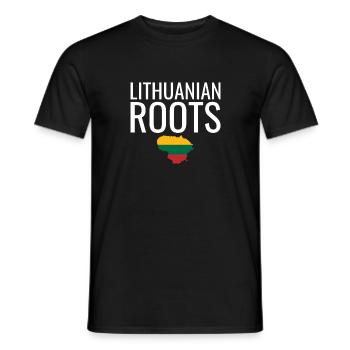 Lithuanian Roots Map Lithuania Lithuanian Flag - Men's T-Shirt - black - Front - AI Model Male 178 light (178cm)