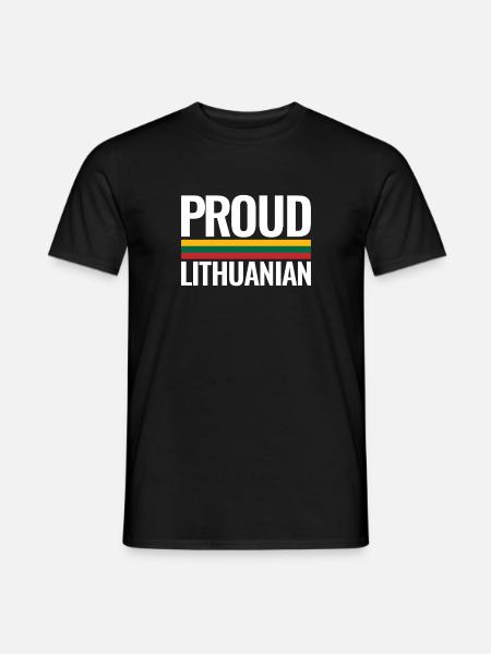 Proud Lithuanian Lithuania Lithuanian Flag Lithuanian - Men's T-Shirt - black