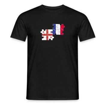 Georgia France Flag French Georgian - Men's T-Shirt - black - Front - AI Model Male 178 light (178cm)