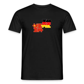 China Germany Flag German Chinese - Men's T-Shirt - black - Front - AI Model Male 178 light (178cm)