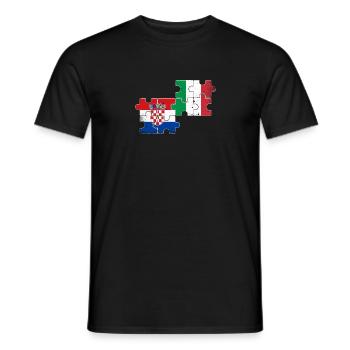 Croatia Italy Vintage Flag Italian Croatian - Men's T-Shirt - black - Front - AI Model Male 178 light (178cm)