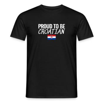 Proud To Be Croatian Vintage Croatia Flag - Men's T-Shirt - black - Front - AI Model Male 178 light (178cm)