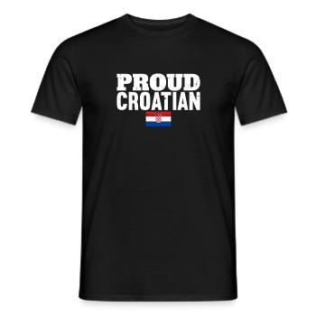 Proud Croatian Vintage Croatia Flag Croat - Men's T-Shirt - black - Front - AI Model Male 178 light (178cm)