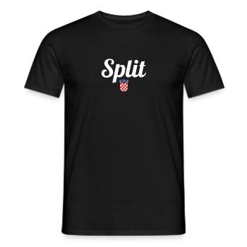 Split Vintage Wappen Kroatien Kroatische Flagge - Männer T-Shirt - Schwarz - Vorne - AI Model Male 178 light (178cm)