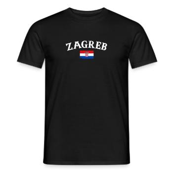 Zagreb Vintage Kroatien Kroatische Flagge Kroate - Männer T-Shirt - Schwarz - Vorne - AI Model Male 178 light (178cm)