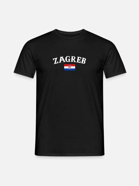 Zagreb Vintage Croatie Drapeau croate Croate - T-shirt homme - noir
