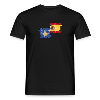 Kosovo Spanien Flagge Spanisch Kosovare - Männer T-Shirt - Schwarz - Vorne - AI Model Male 178 light (178cm)