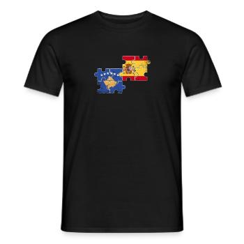 Kosovo Spanien Vintage Flagge Spanisch Kosovare - Männer T-Shirt - Schwarz - Vorne - AI Model Male 178 light (178cm)