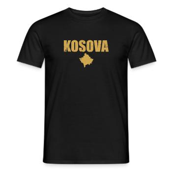 Kosova Vintage Kosovo Kosovarische Karte Kosovare - Männer T-Shirt - Schwarz - Vorne - AI Model Male 178 light (178cm)