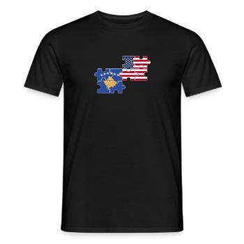 Kosovo USA Flagge Amerikanisch Kosovar - Männer T-Shirt - Schwarz - Vorne - AI Model Male 178 light (178cm)