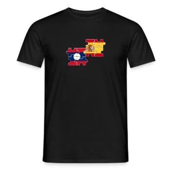 Laos Spain Flag Spanish Laotian - Men's T-Shirt - black - Front - AI Model Male 178 light (178cm)