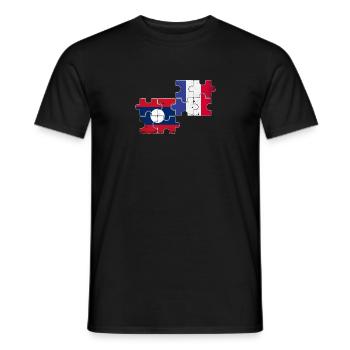 Laos France Vintage Flag French Laotian - Men's T-Shirt - black - Front - AI Model Male 178 light (178cm)