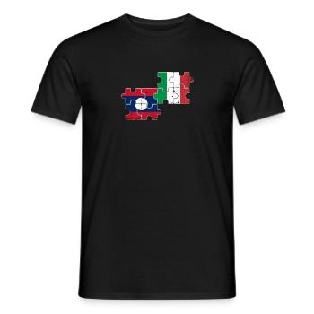 Laos Italy Vintage Flag Italian Laotian - Men's T-Shirt - black - Front - AI Model Male 178 light (178cm)