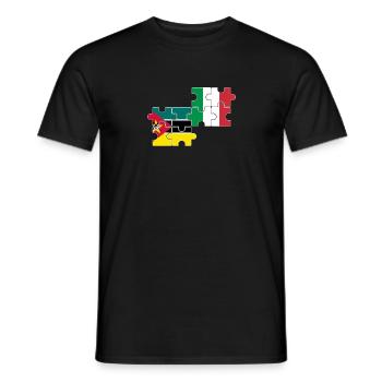 Mozambique Italy flag Italian Mozambican - Men's T-Shirt - black - Front - AI Model Male 178 light (178cm)