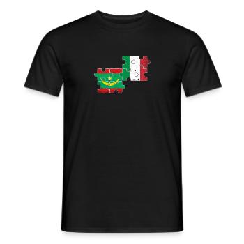 Mauritania Italy Vintage Flag Mauritanian - Men's T-Shirt - black - Front - AI Model Male 178 light (178cm)