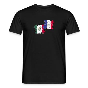 Mexico France Vintage Flag Mexicans - Men's T-Shirt - black - Front - AI Model Male 178 light (178cm)
