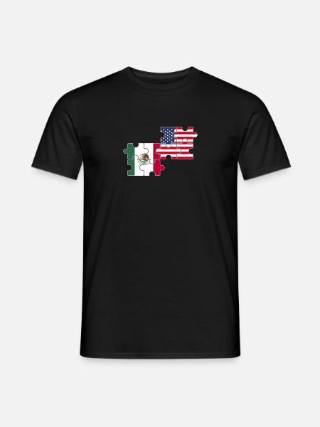 Mexico USA Flag American Mexicans - Men's T-Shirt - black