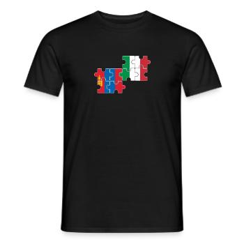 Mongolie Italie Drapeau Italien Mongol - T-shirt homme - noir - Devant - AI Model Male 178 light (178cm)