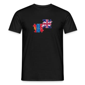 Mongolia UK Vintage Flag Brit Mongol - Men's T-Shirt - black - Front - AI Model Male 178 light (178cm)