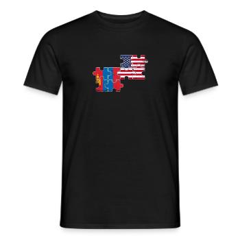 Mongolie USA Drapeau Vintage Mongol - T-shirt homme - noir - Devant - AI Model Male 178 light (178cm)