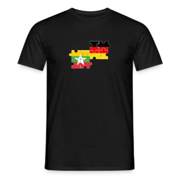 Myanmar Germany Flag German Myanmare - Men's T-Shirt - black - Front - AI Model Male 178 light (178cm)