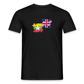 Myanmar UK Flag British Myanmare - Men's T-Shirt - black - Front - AI Model Male 178 light (178cm)