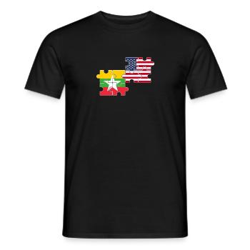 Myanmar USA Flag American Myanmare - Men's T-Shirt - black - Front - AI Model Male 178 light (178cm)