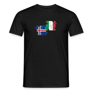 Iceland Italy Vintage Flag Italian Icelandic - Men's T-Shirt - black - Front - AI Model Male 178 light (178cm)