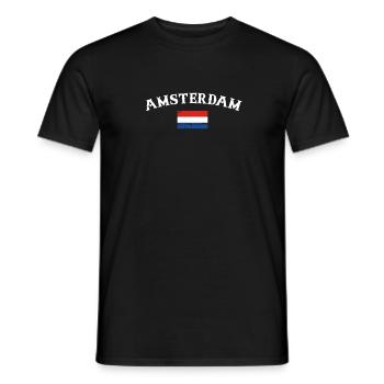 Amsterdam Netherlands Vintage Flag - Men's T-Shirt - black - Front - AI Model Male 178 light (178cm)