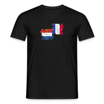 Niederlande Frankreich Vintage Flagge Niederländer - Männer T-Shirt - Schwarz - Vorne - AI Model Male 178 light (178cm)
