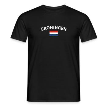 Groningen Niederlande Vintage Flagge - Männer T-Shirt - Schwarz - Vorne - AI Model Male 178 light (178cm)