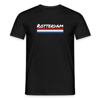 Rotterdam, Pays-Bas, drapeau néerlandais - T-shirt homme - noir - Devant - AI Model Male 178 light (178cm)