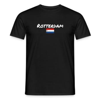 Rotterdam Niederlande Vintage Flagge - Männer T-Shirt - Schwarz - Vorne - AI Model Male 178 light (178cm)