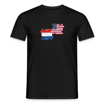 Niederlande USA Flagge Amerikaner Niederländer - Männer T-Shirt - Schwarz - Vorne - AI Model Male 178 light (178cm)