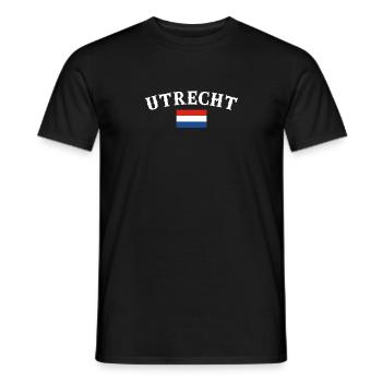Utrecht Pays-Bas Drapeau néerlandais - T-shirt homme - noir - Devant - AI Model Male 178 light (178cm)