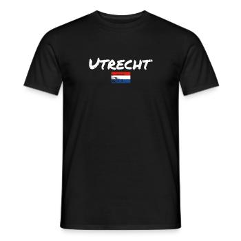 Utrecht Pays-Bas Drapeau néerlandais vintage - T-shirt homme - noir - Devant - AI Model Male 178 light (178cm)