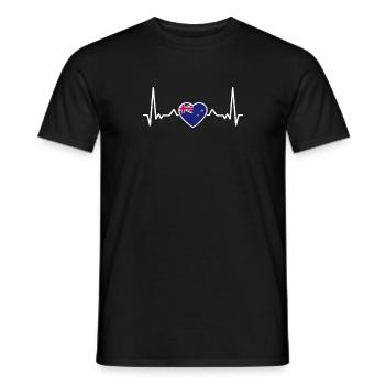 Drapeau Heartbeat de Nouvelle-Zélande Néo-Zélandais - T-shirt homme - noir - Devant - AI Model Male 178 light (178cm)