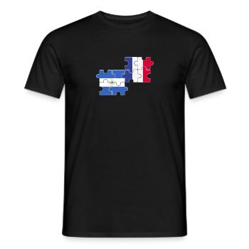 Drapeau du Nicaragua France - T-shirt homme - noir - Devant - AI Model Male 178 light (178cm)