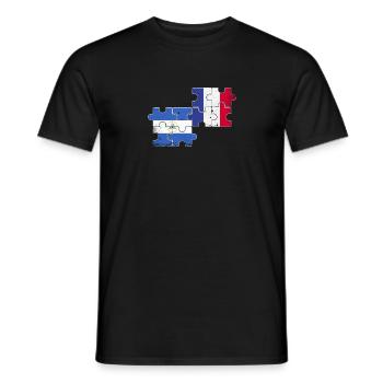 Nicaragua Frankreich Vintage Flagge Nicaraguaner - Männer T-Shirt - Schwarz - Vorne - AI Model Male 178 light (178cm)