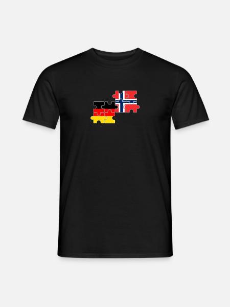 Norge Tyskland Flagg tysk norsk - T-skjorte herre - svart
