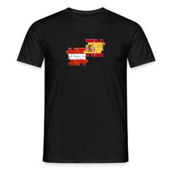 Austria Spain Vintage Flag Austrian - Men's T-Shirt - black - Front - AI Model Male 178 light (178cm)