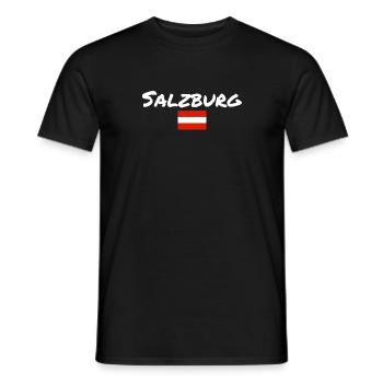 Salzburg Österreich Österreichische Flagge - Männer T-Shirt - Schwarz - Vorne - AI Model Male 178 light (178cm)