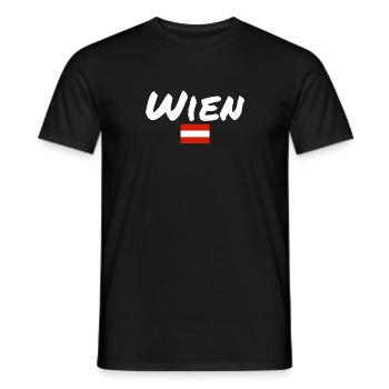 Vienne, Autriche, Drapeau, Autriche, Autriche - T-shirt homme - noir - Devant - AI Model Male 178 light (178cm)