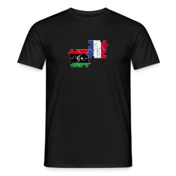 Libya France Vintage Flag Libyan - Men's T-Shirt - black - Front - AI Model Male 178 light (178cm)