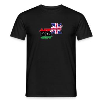 Libya UK Vintage Flag British Libyan - Men's T-Shirt - black - Front - AI Model Male 178 light (178cm)