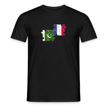 Pakistan France Flag French Pakistani - Men's T-Shirt - black - Front - AI Model Male 178 light (178cm)
