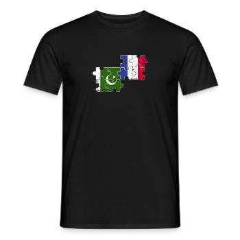 Pakistan France Vintage Flag Pakistani - Men's T-Shirt - black - Front - AI Model Male 178 light (178cm)