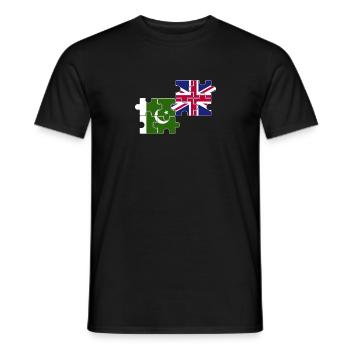 Pakistan UK Flag British Pakistani - Men's T-Shirt - black - Front - AI Model Male 178 light (178cm)